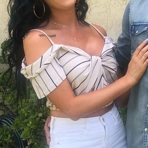 Express cream crop top